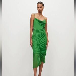 Allsaints Green Ulla Midi Dress